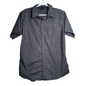 Sherpa Adventure Gear Mens L Gray Patterned Short Sleeve UPF50 Outdoor Shirt